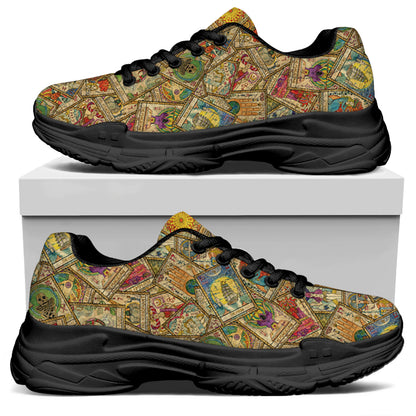 Vintage Wicca Tarot Card Print Black Chunky Shoes