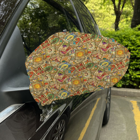 Vintage Wicca Tarot Card Print Car Side Mirror Covers