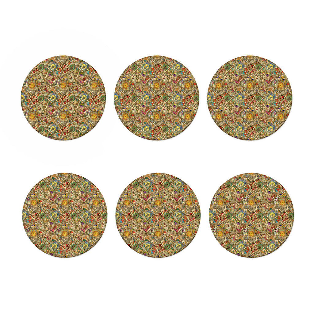 Vintage Wicca Tarot Card Print Coaster Set