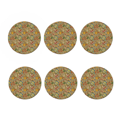 Vintage Wicca Tarot Card Print Coaster Set