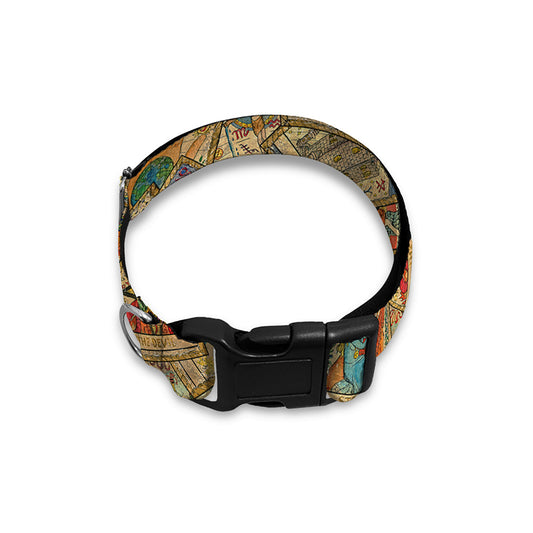 Vintage Wicca Tarot Card Print Dog Collar