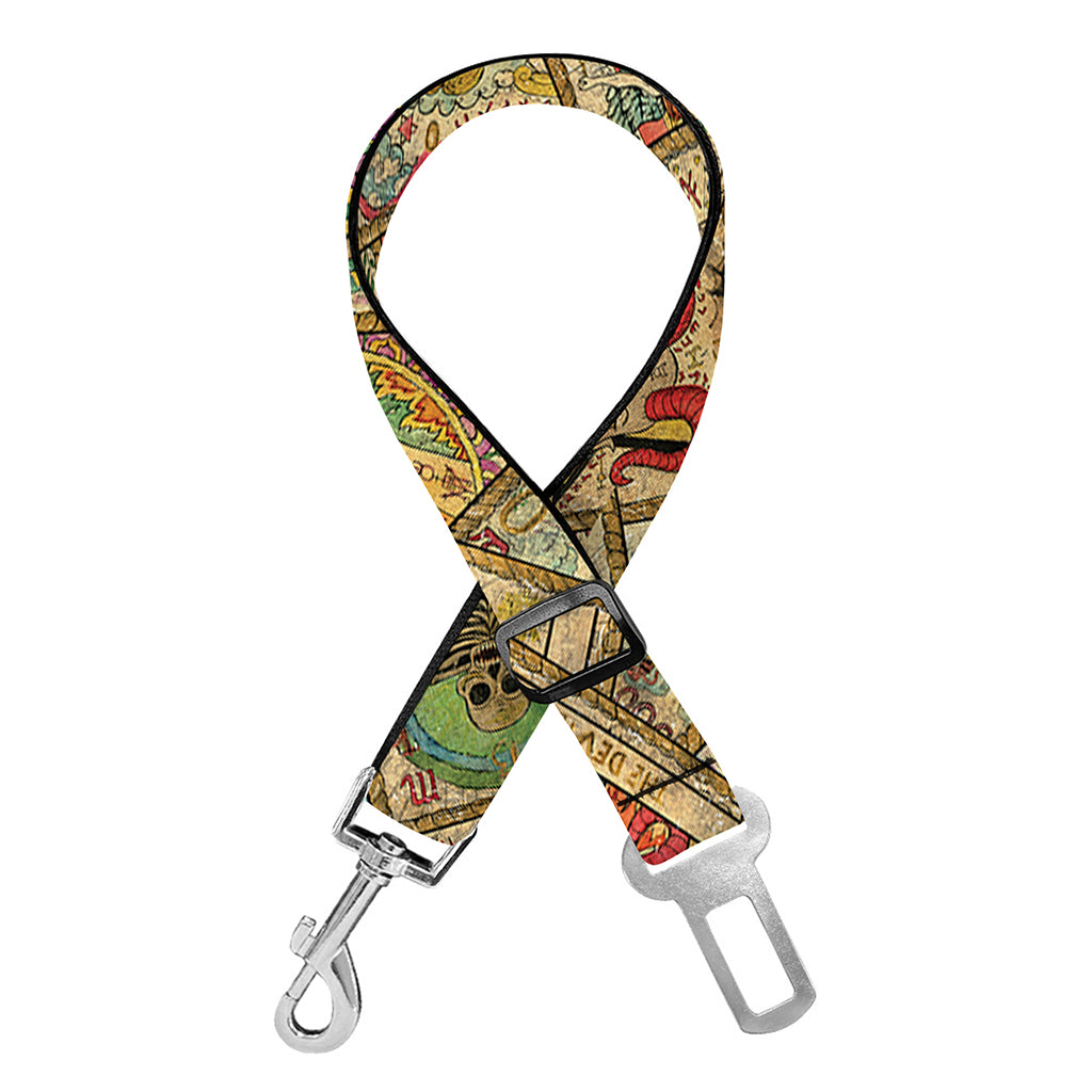 Vintage Wicca Tarot Card Print Dog Seat Belt