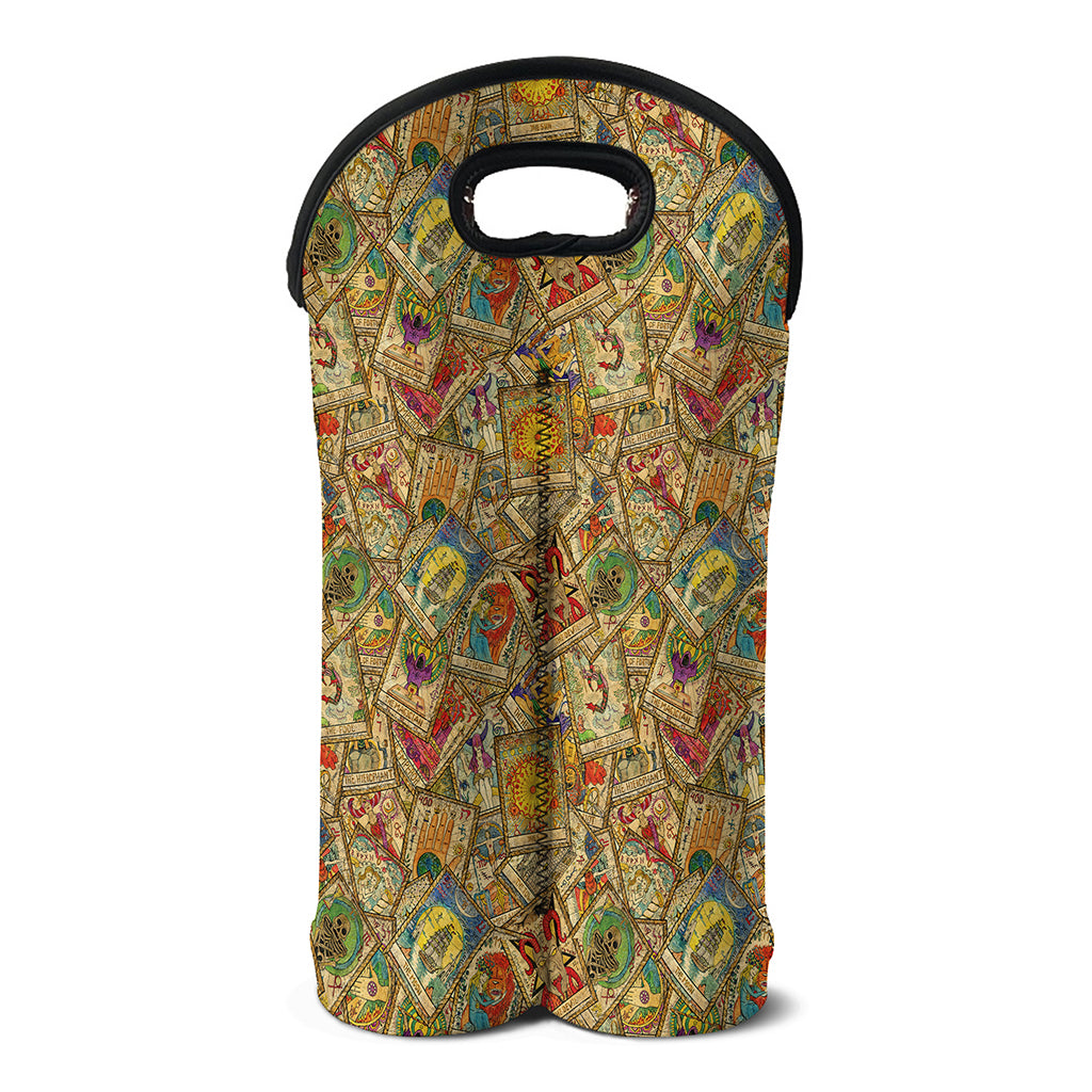Vintage Wicca Tarot Card Print Double Neoprene Wine Tote