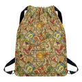 Vintage Wicca Tarot Card Print Drawstring Backpack