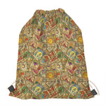 Vintage Wicca Tarot Card Print Drawstring Bag