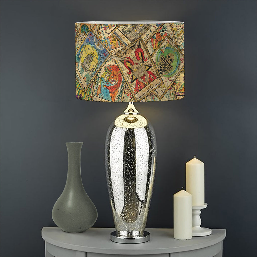 Vintage Wicca Tarot Card Print Drum Lamp Shade