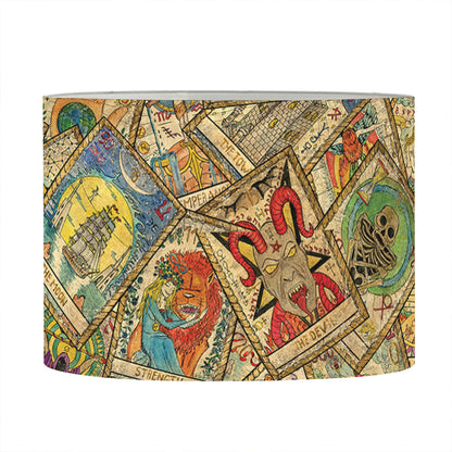 Vintage Wicca Tarot Card Print Drum Lamp Shade