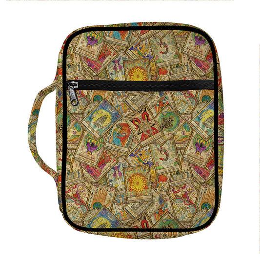 Vintage Wicca Tarot Card Print Front Pocket Bible Bag