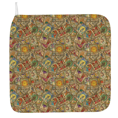Vintage Wicca Tarot Card Print Hand Towel