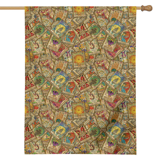 Vintage Wicca Tarot Card Print House Flag