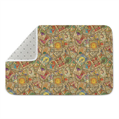 Vintage Wicca Tarot Card Print Indoor Door Mat