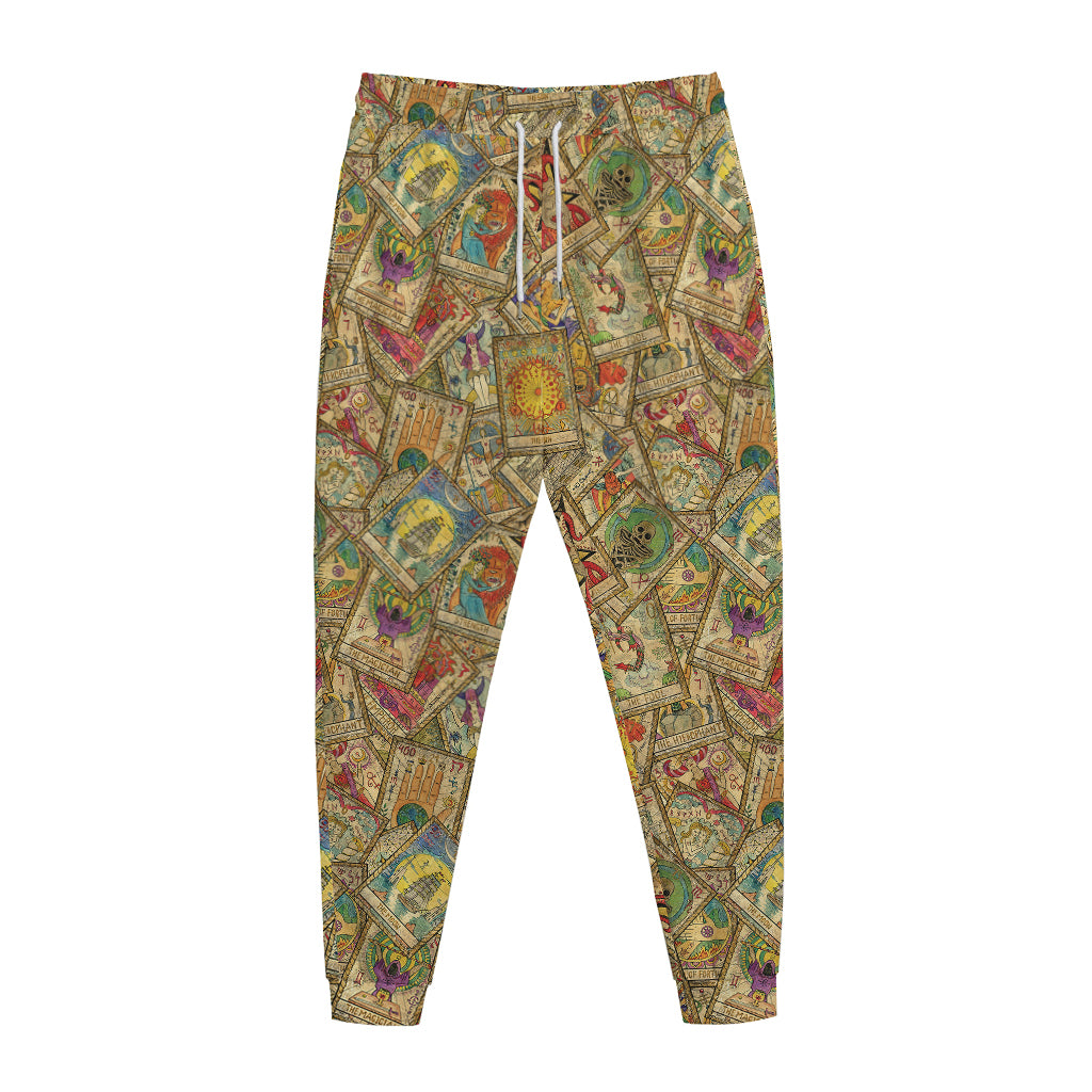 Vintage Wicca Tarot Card Print Jogger Pants
