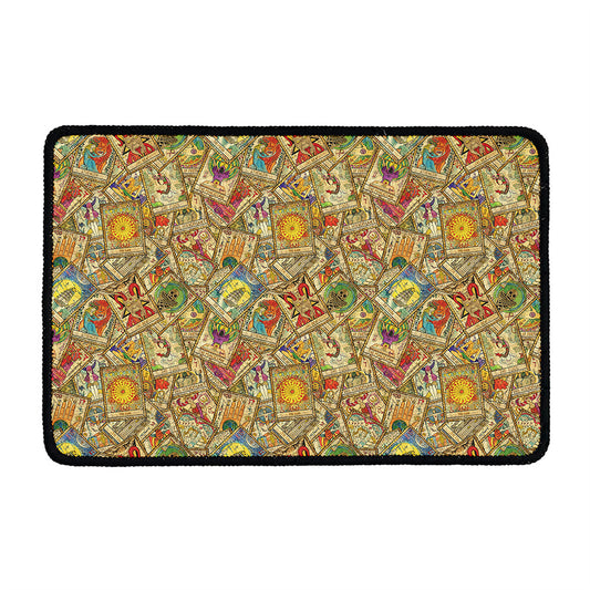 Vintage Wicca Tarot Card Print Kitchen Mat