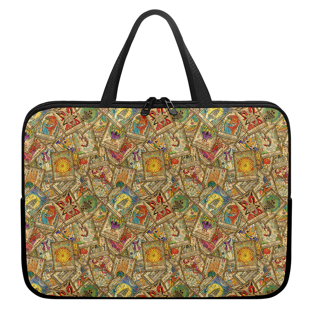 Vintage Wicca Tarot Card Print Laptop Sleeve With Handle