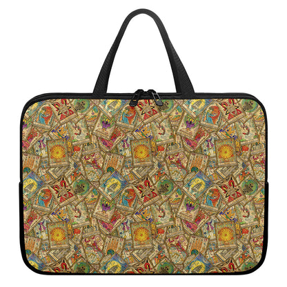 Vintage Wicca Tarot Card Print Laptop Sleeve With Handle