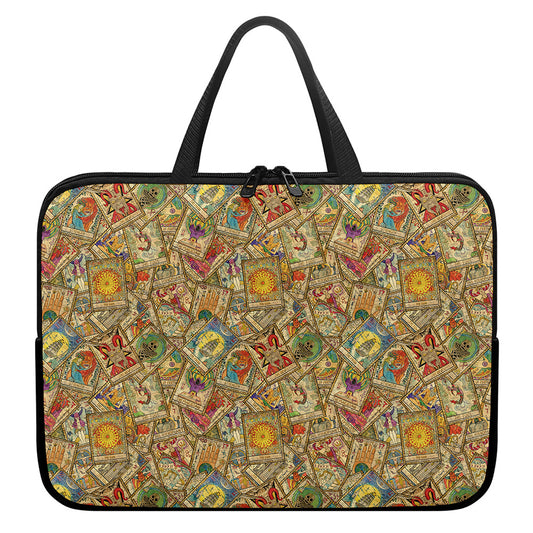 Vintage Wicca Tarot Card Print Laptop Sleeve With Handle