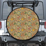 Vintage Wicca Tarot Card Print Leather Spare Tire Cover