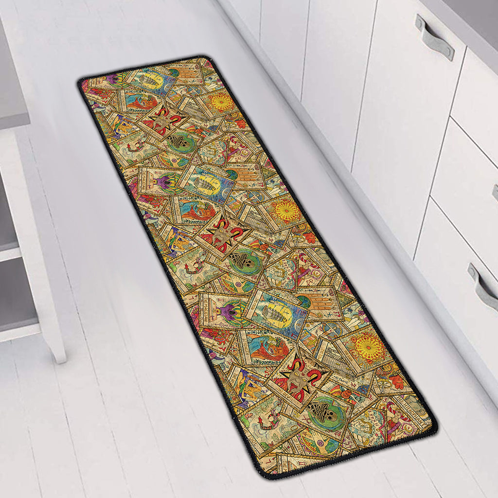 Vintage Wicca Tarot Card Print Long Kitchen Mat