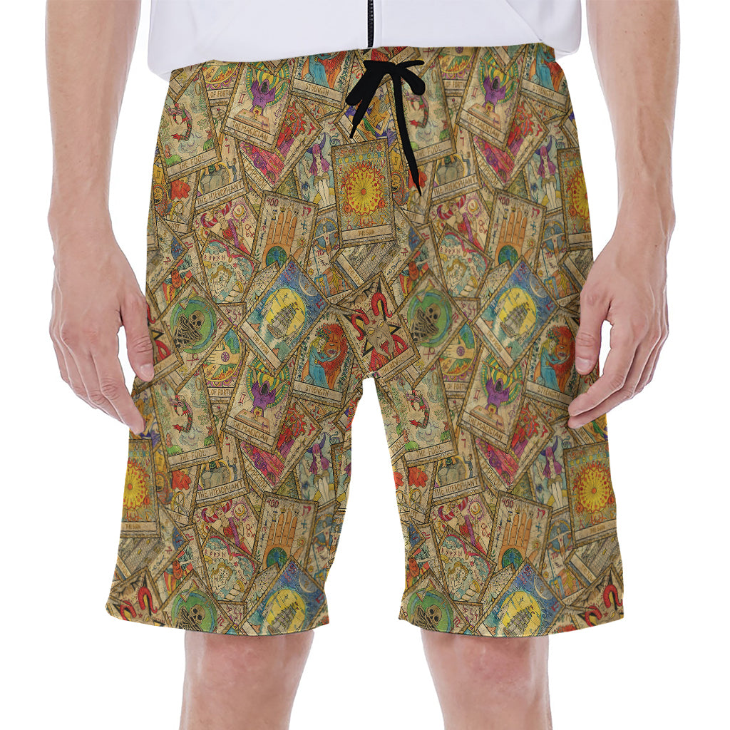 Vintage Wicca Tarot Card Print Men's Beach Shorts