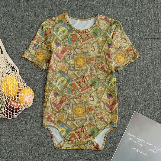 Vintage Wicca Tarot Card Print Men's Bodysuit