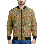 Vintage Wicca Tarot Card Print Men's Bomber Jacket