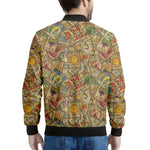 Vintage Wicca Tarot Card Print Men's Bomber Jacket