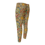 Vintage Wicca Tarot Card Print Men's Compression Pants