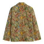 Vintage Wicca Tarot Card Print Men's Cotton Blazer