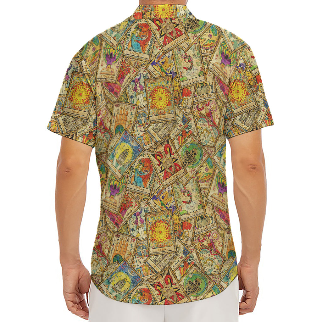 Vintage Wicca Tarot Card Print Men's Deep V-Neck Shirt