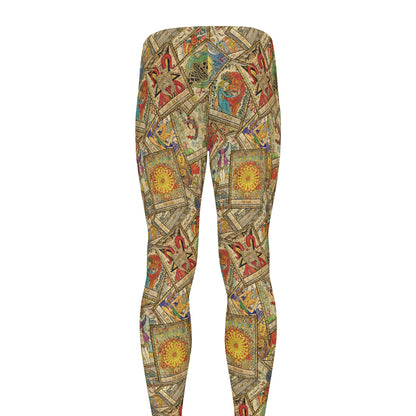 Vintage Wicca Tarot Card Print Men's leggings