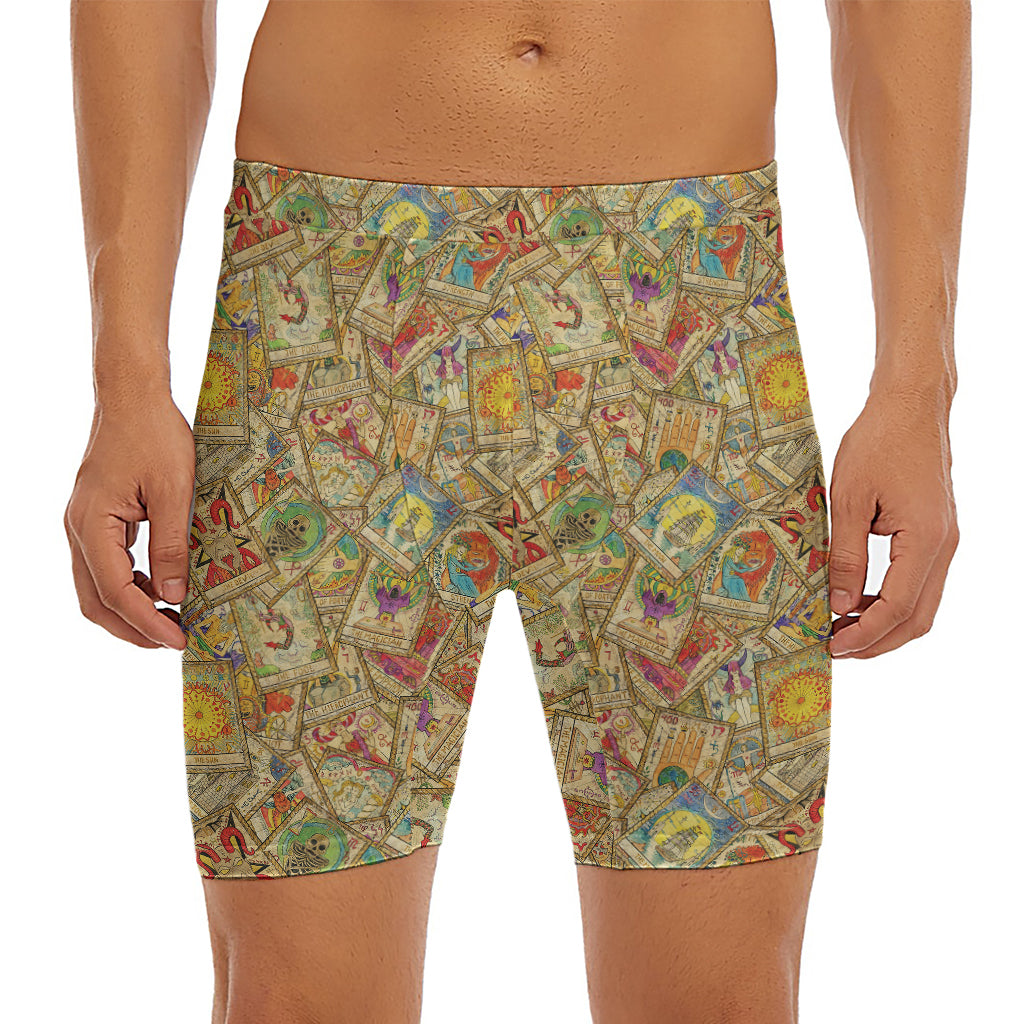 Vintage Wicca Tarot Card Print Men's Long Boxer Briefs