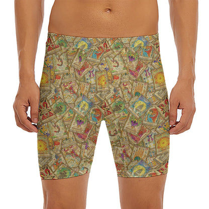 Vintage Wicca Tarot Card Print Men's Long Boxer Briefs