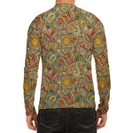 Vintage Wicca Tarot Card Print Men's Long Sleeve Rash Guard