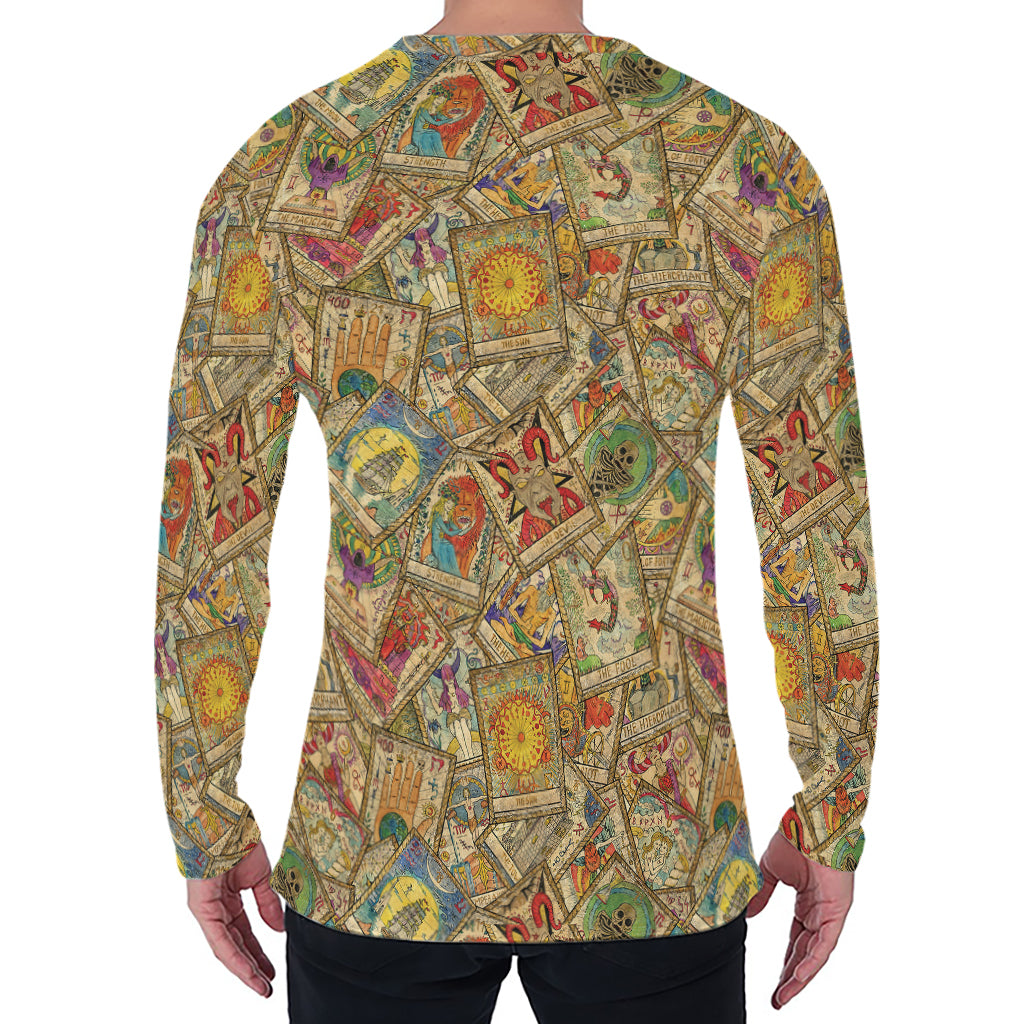 Vintage Wicca Tarot Card Print Men's Long Sleeve T-Shirt