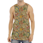Vintage Wicca Tarot Card Print Men's Muscle Tank Top