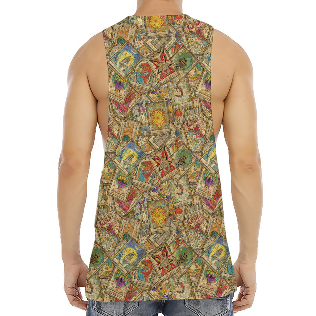 Vintage Wicca Tarot Card Print Men's Muscle Tank Top