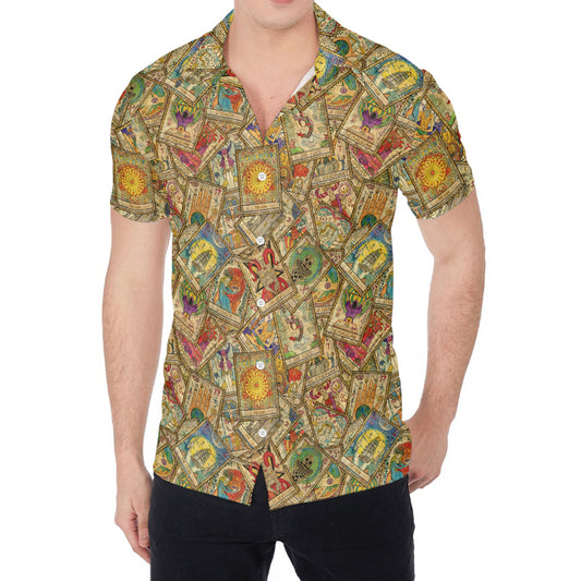 Vintage Wicca Tarot Card Print Men's Shirt