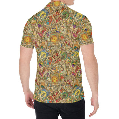 Vintage Wicca Tarot Card Print Men's Shirt