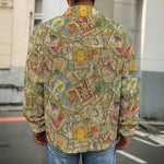 Vintage Wicca Tarot Card Print Men's Shirt Jacket