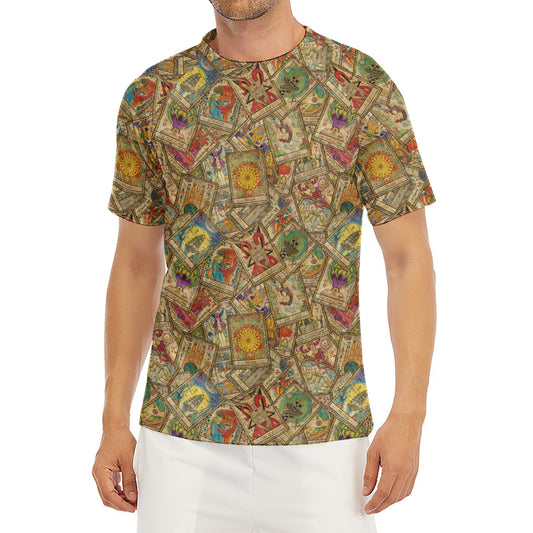 Vintage Wicca Tarot Card Print Men's Short Sleeve Rash Guard