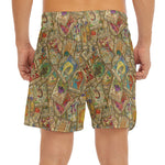 Vintage Wicca Tarot Card Print Men's Split Running Shorts