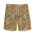 Vintage Wicca Tarot Card Print Men's Athletic Shorts