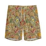 Vintage Wicca Tarot Card Print Men's Sports Shorts