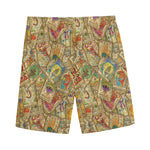 Vintage Wicca Tarot Card Print Men's Sports Shorts