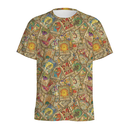 Vintage Wicca Tarot Card Print Men's Sports T-Shirt