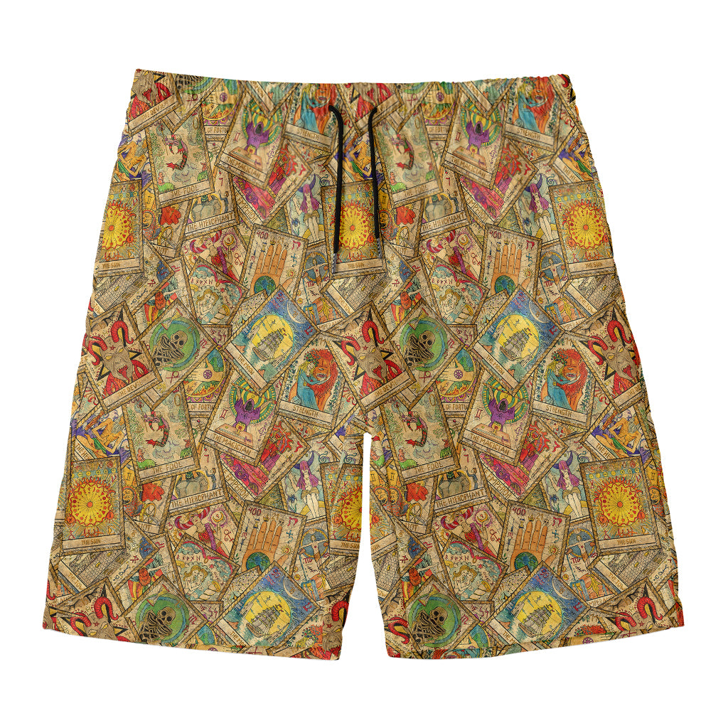 Vintage Wicca Tarot Card Print Men's Swim Trunks