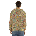 Vintage Wicca Tarot Card Print Men's Velvet Pullover Hoodie