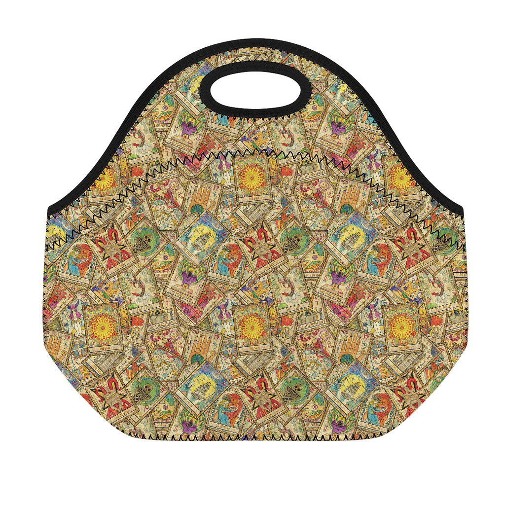 Vintage Wicca Tarot Card Print Neoprene Lunch Bag