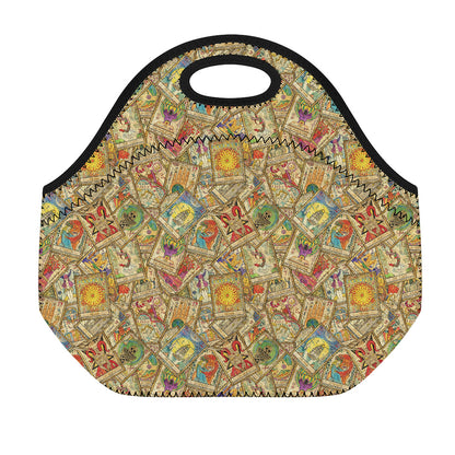 Vintage Wicca Tarot Card Print Neoprene Lunch Bag
