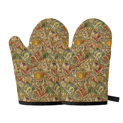 Vintage Wicca Tarot Card Print Oven Mitts